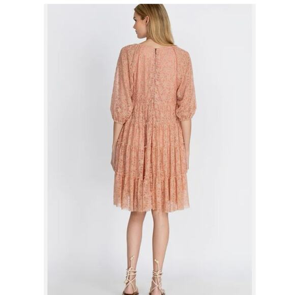 Johnny Was Biya CHELLY Embroidered Tiered Mesh Dress Sz M - Picture 9 of 9